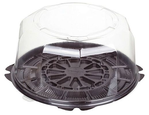 Крышка для тортницы круглая безреберная БОПС Т-022К D=233мм Выс:107мм цвет прозр. Комус (х1/132)