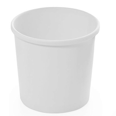 Контейнер бумажный круглый для супа без крыш. 450мл D=98мм Uni цвет Белый (х60/600)